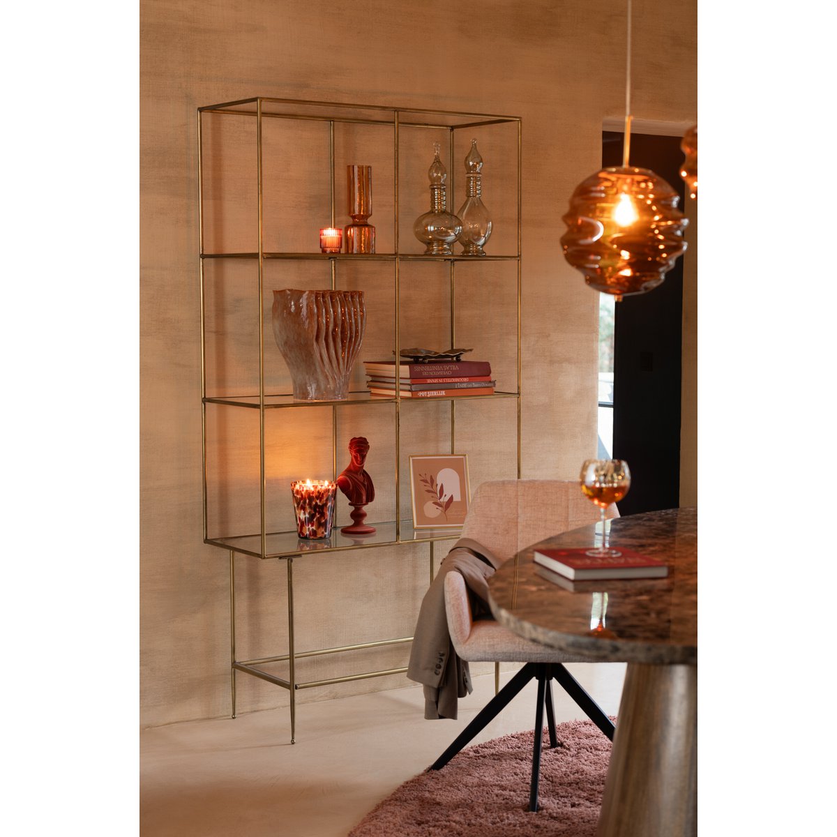 Lampe à suspension J-Line - verre - marron