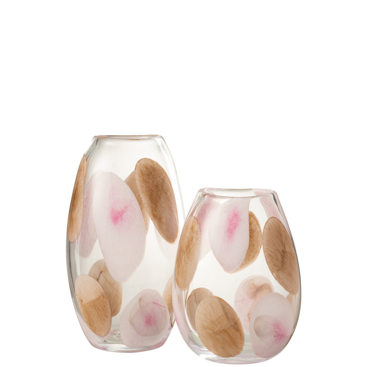 J-Line Vase Momo Verre Rose/Marron Grand