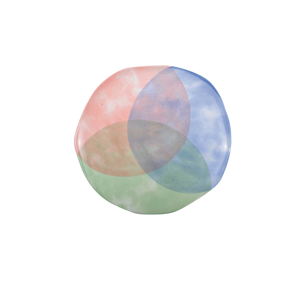 ASSIETTE PLATE TRICOLORE-PARADISE