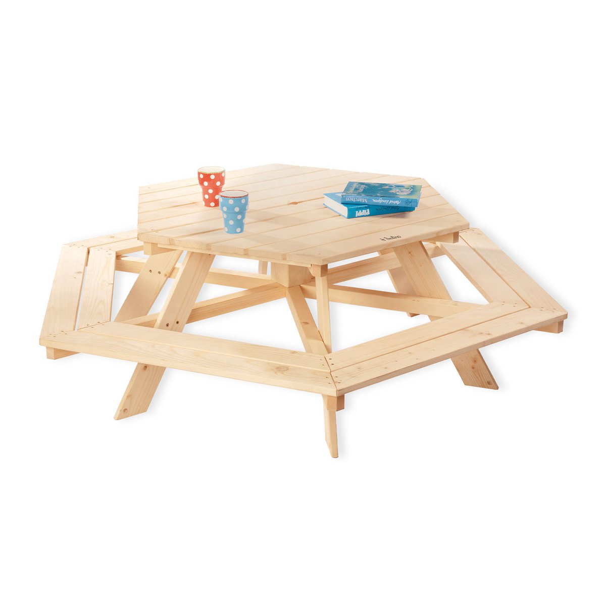 Banc de pique-nique pour enfants 'Nicki 6-Eck', naturel