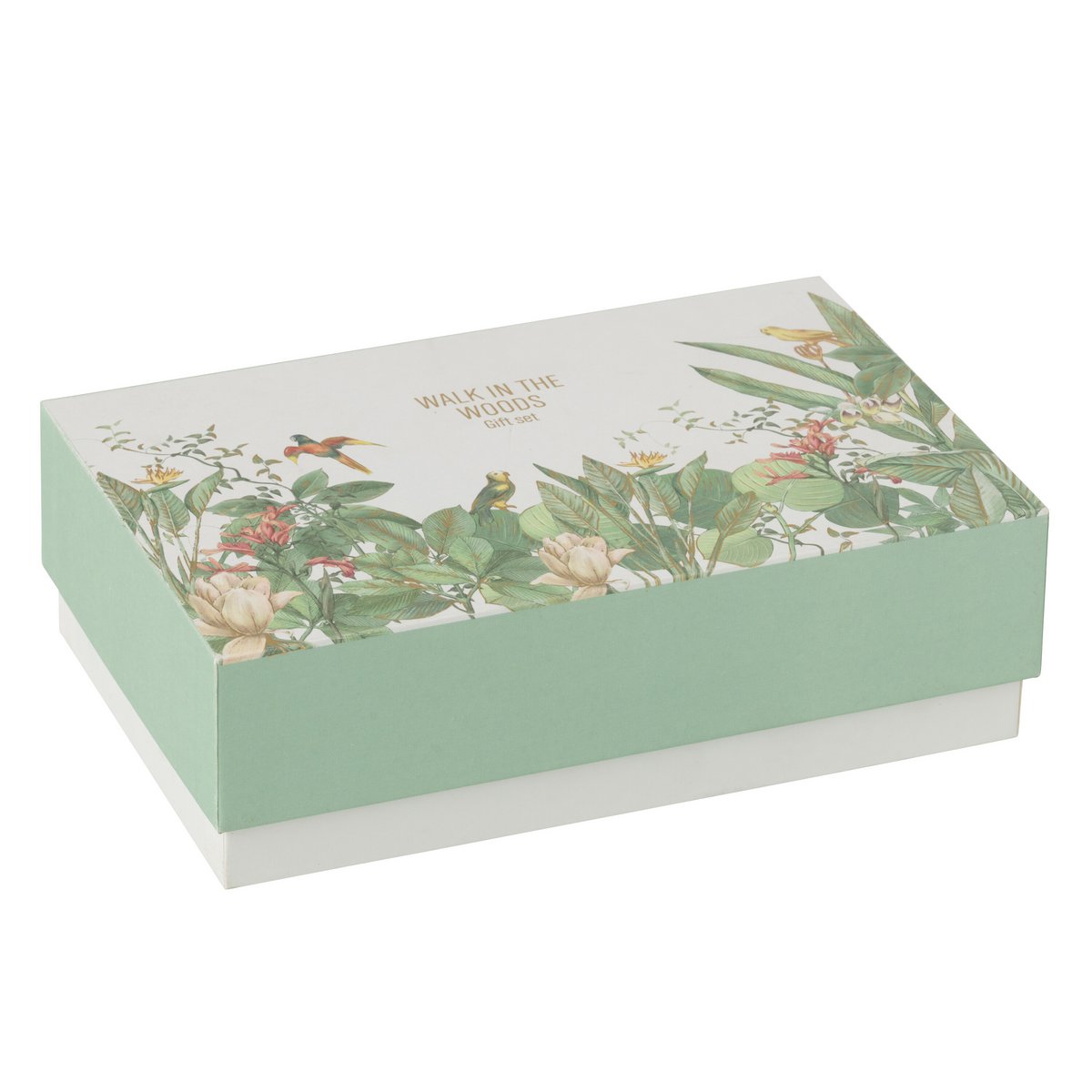 J-Line Coffret Bougie Parfumée+Huile Parfumée Promenade Dans Les Bois Vert