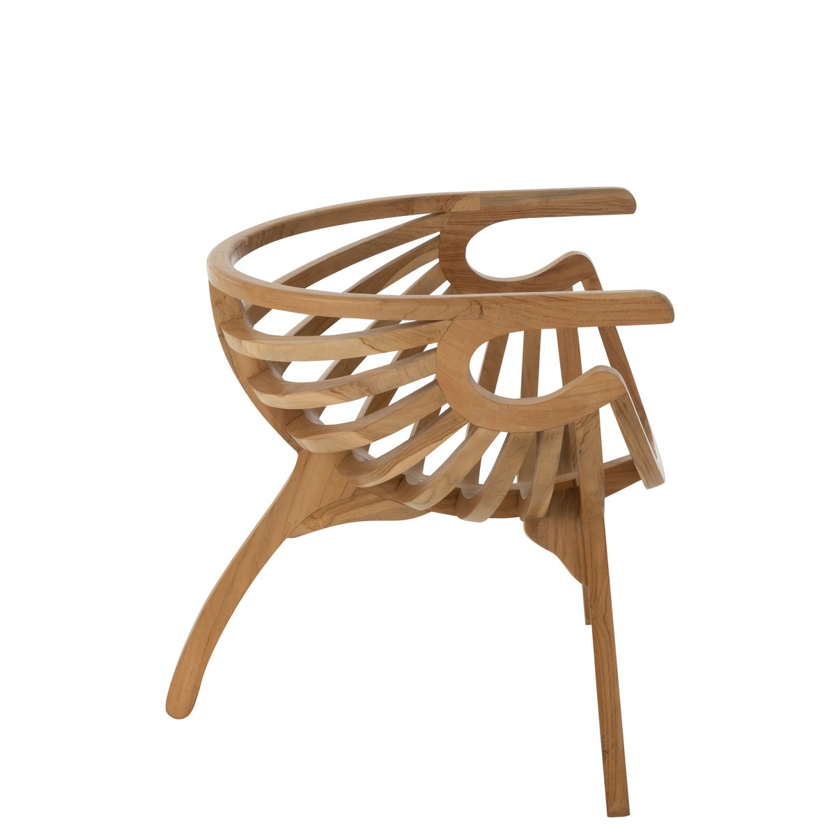 J-Line Chaise Crabe Bois de Teck Naturel