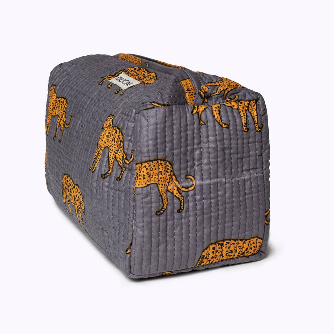 Sac cosmétique "Leopard gris"
