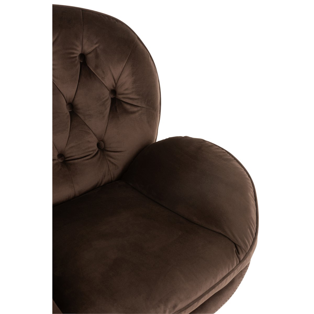 Canapé J-Line Relax -+ repose-pieds - métal/textile - marron foncé