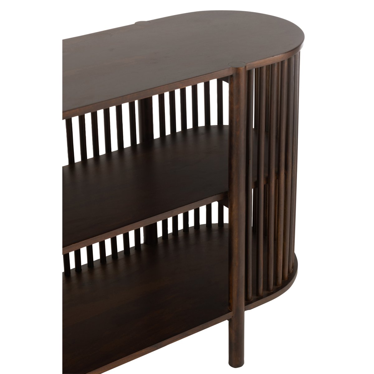 Console J-Line 2 planches Conie en manguier marron foncé