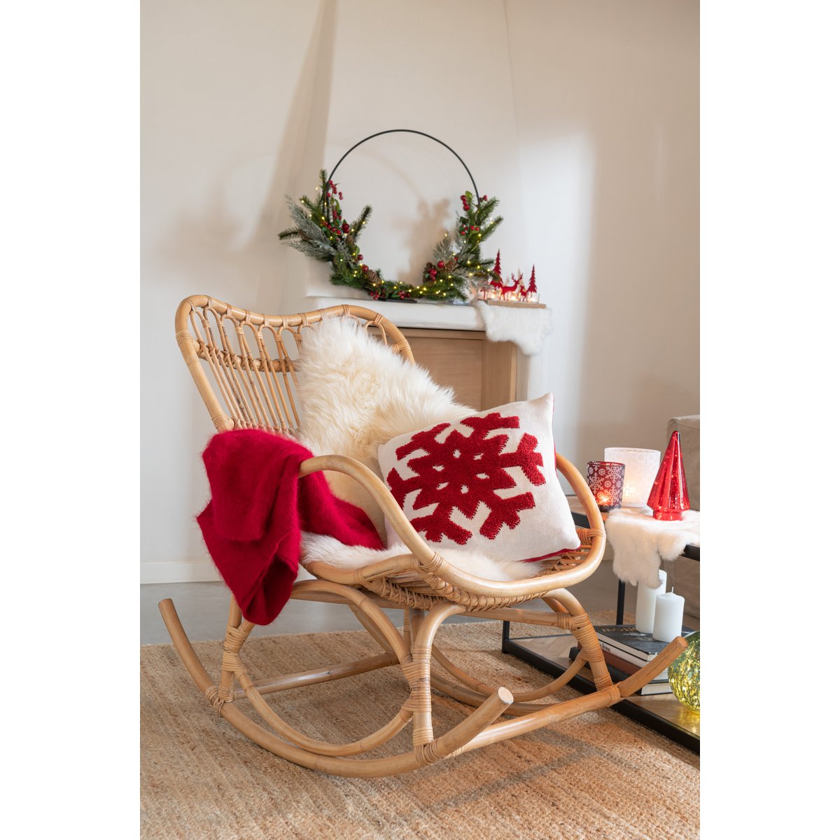 J-Line Rocking Chair Rotin Naturel