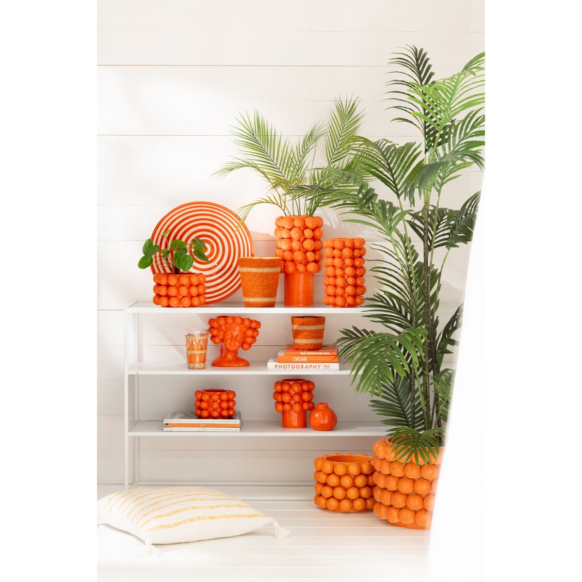 J-Line Vase Oranges Céramique Orange Grand