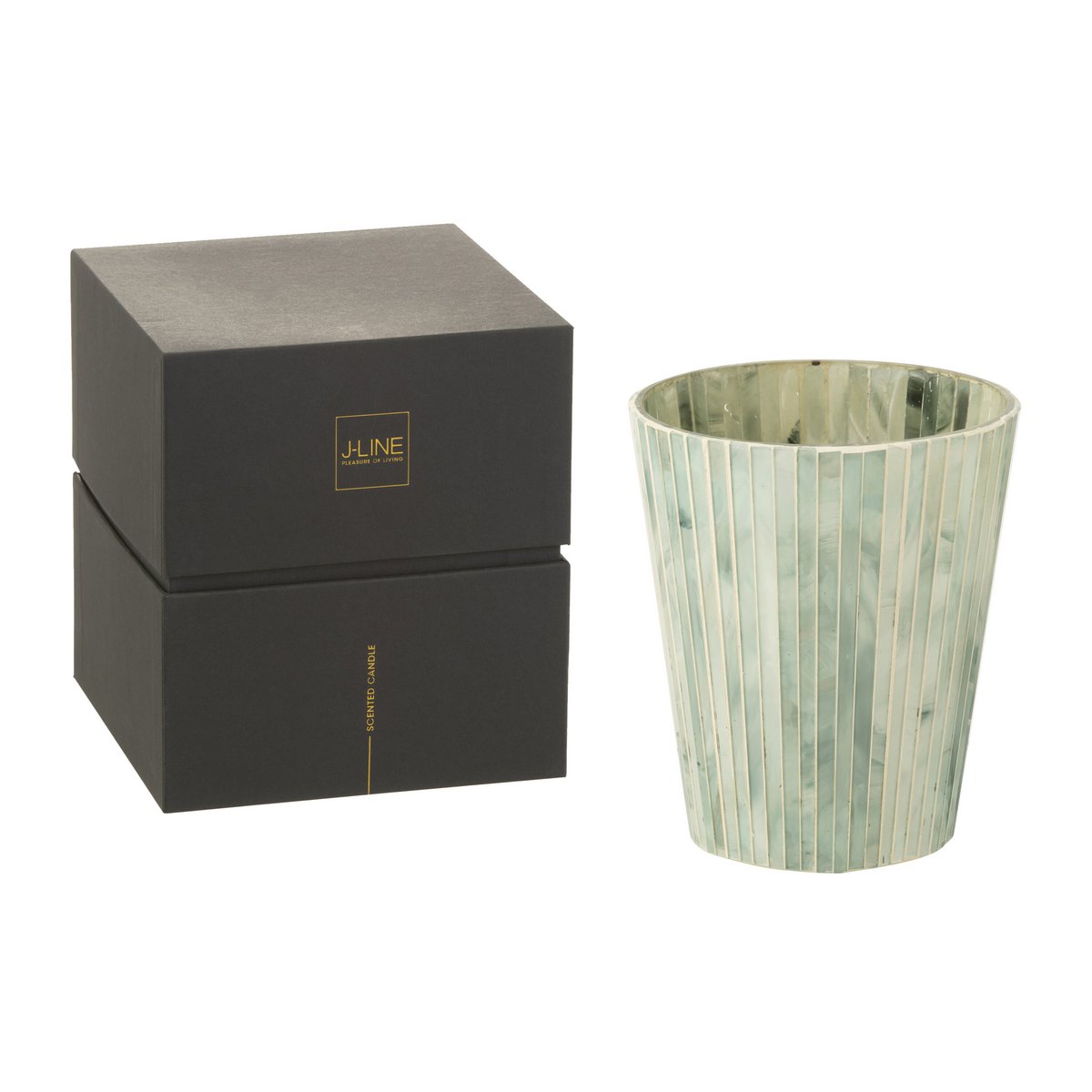Bougie parfumée J-Line Noa - Seaside Bliss - verre - bleu clair - grande - 75U