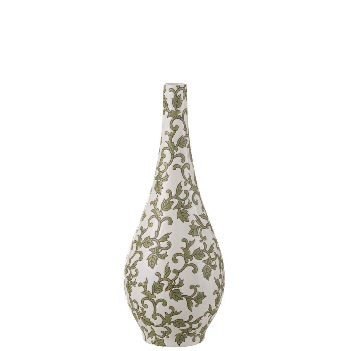 J-Line Vase Yezi Peer Porcelaine Vert/Blanc
