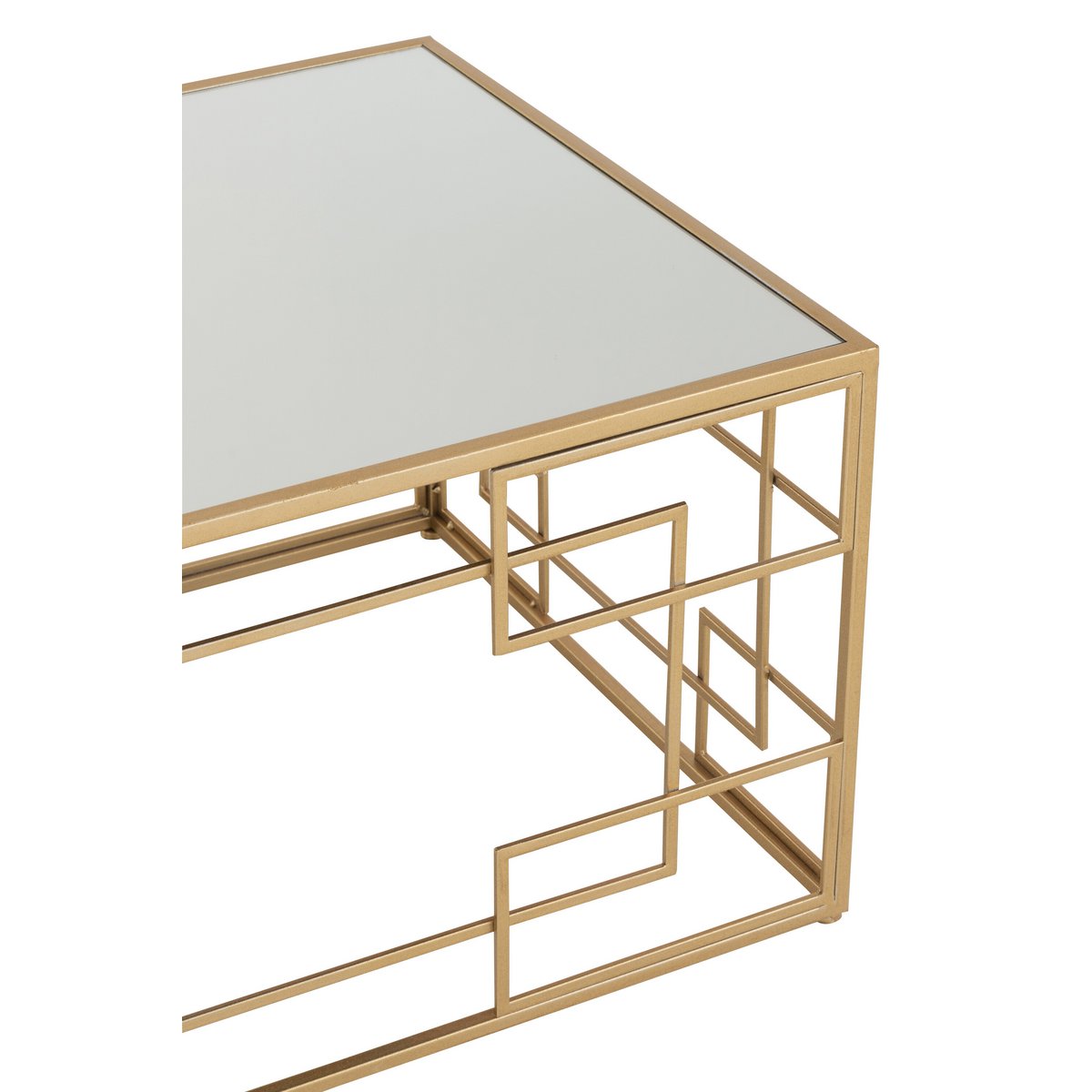 Table basse J-Line Lines - métal/verre - or