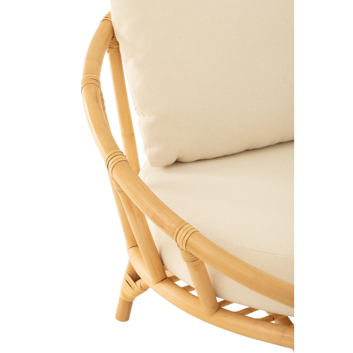 Chaise J-Line + coussin - jute/textile - naturel/blanc