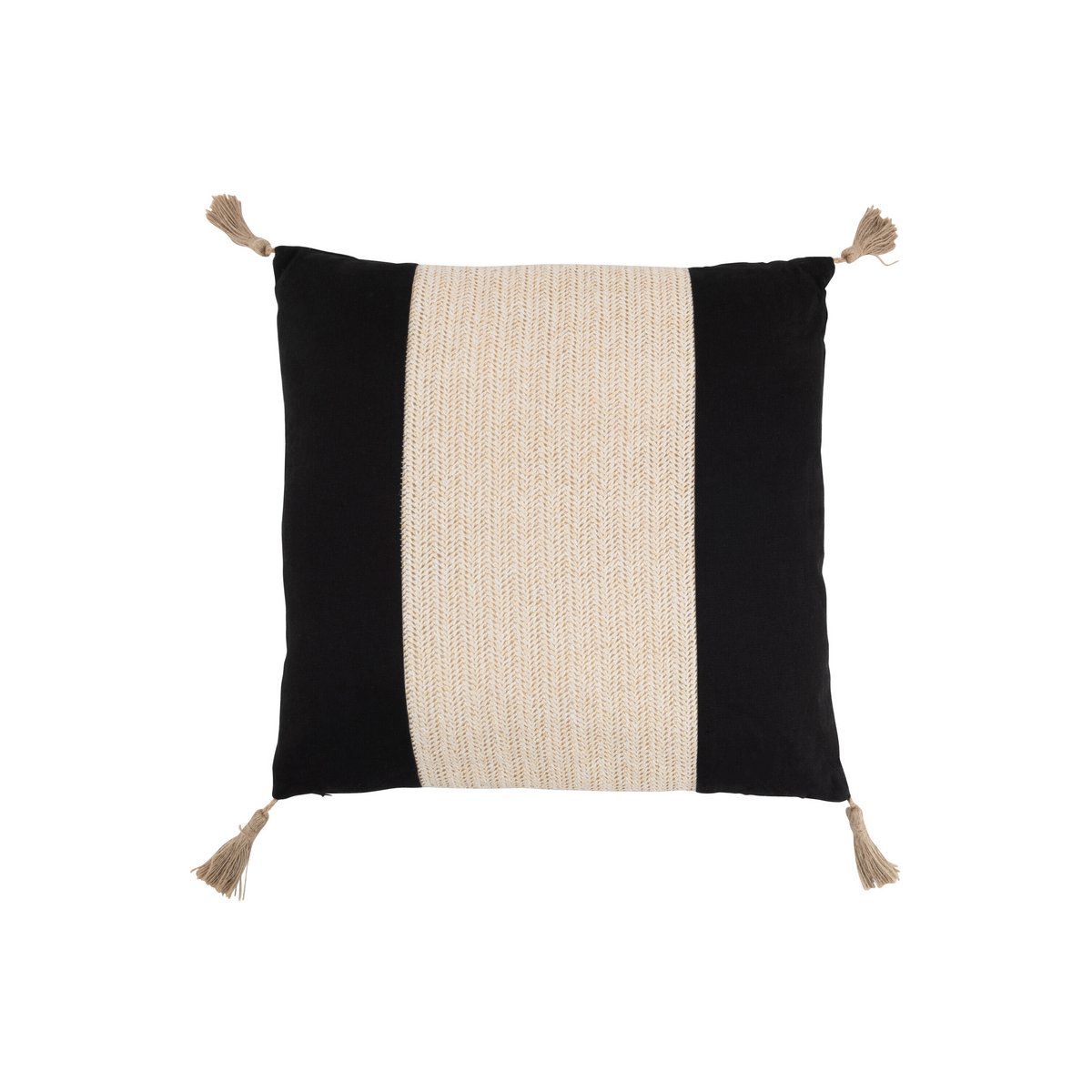 Coussin J-Line Tissé Carré - polyester - noir