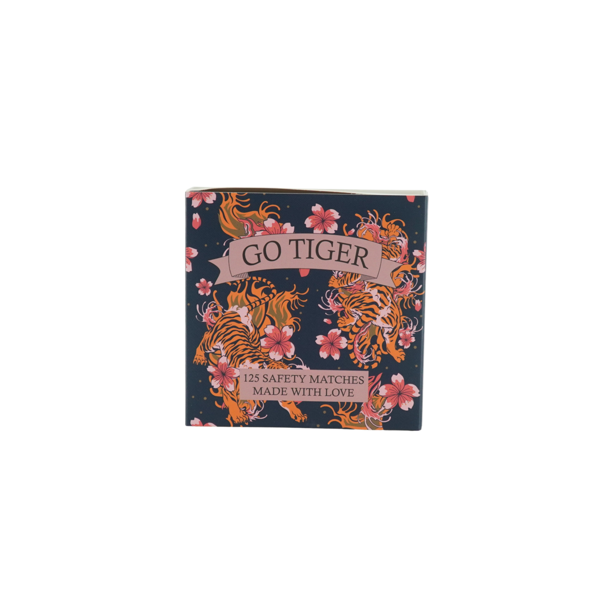 Matchbox - Lucifer Box 'Go Tiger' - Blue / Pink - 11x11x3cm