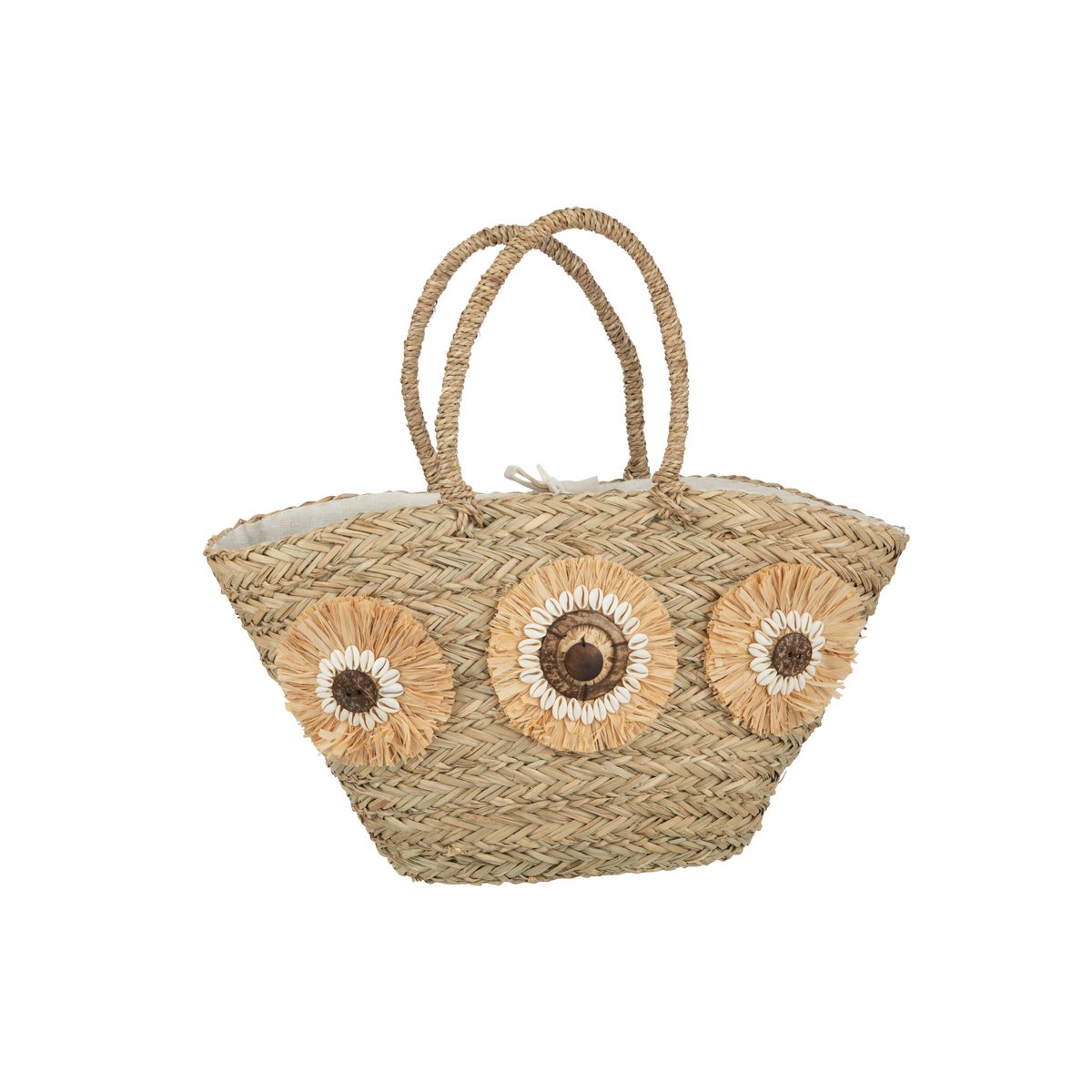 J-Line Sac de Plage Tournesols Coquillages Seagrass Nat