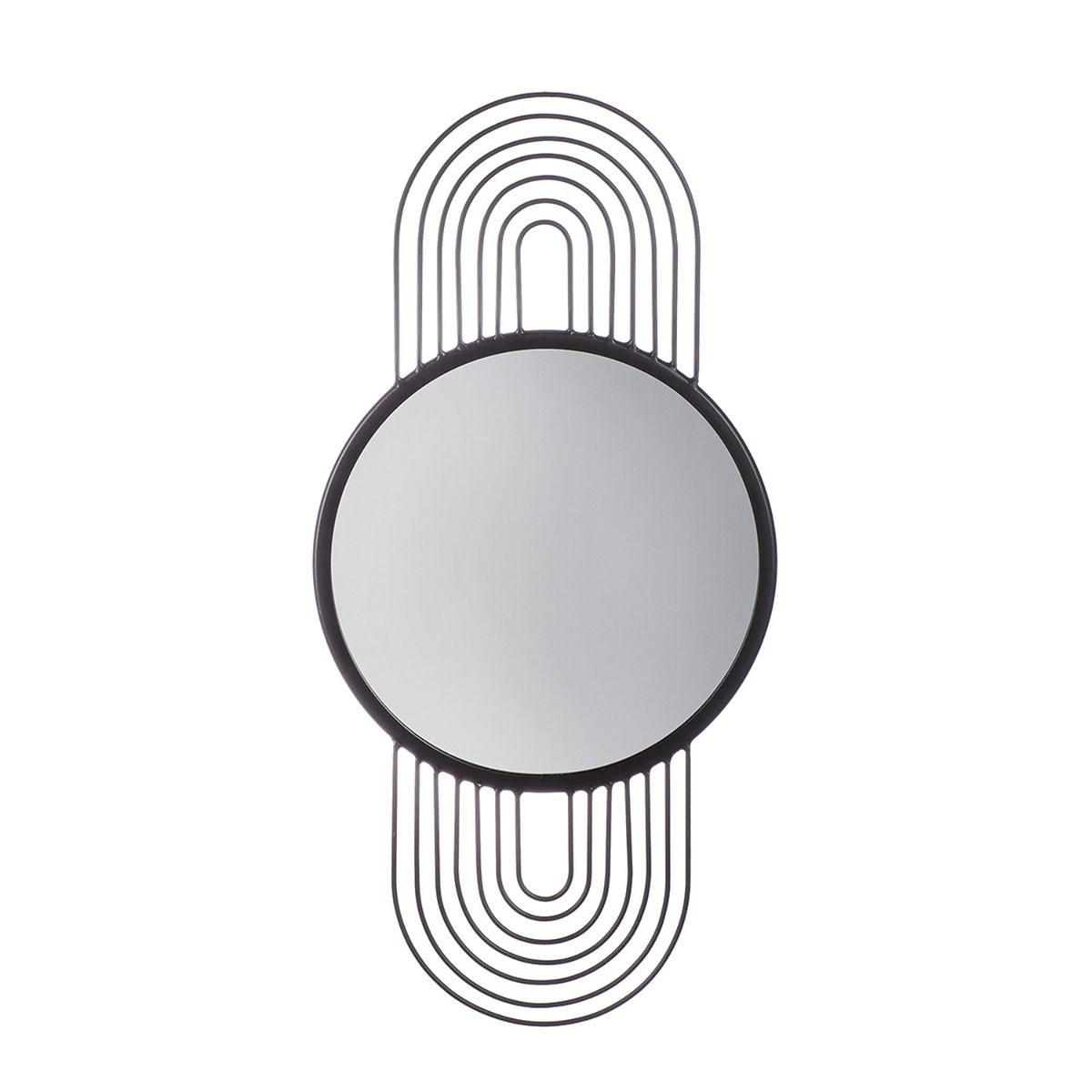 Miroir rond Swipe, noir H.62 cm