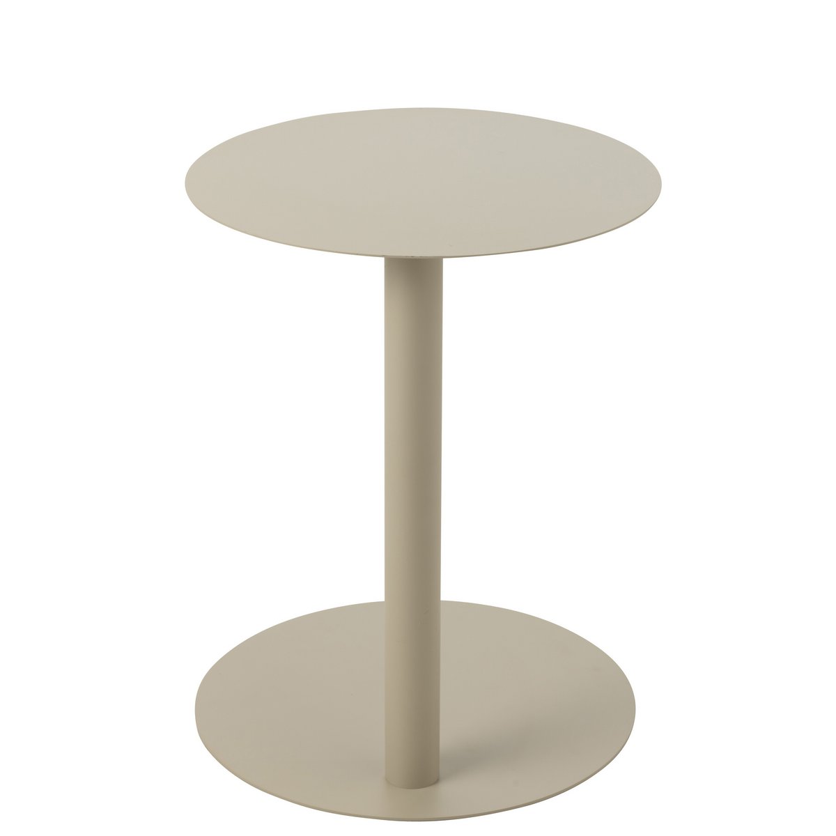 Table d'Appoint J-Line Ronde Métal Beige