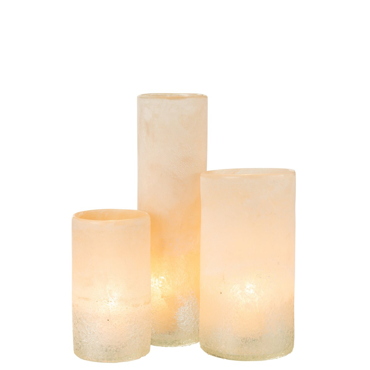 Vase J-Line Cylindre - verre - beige - grand