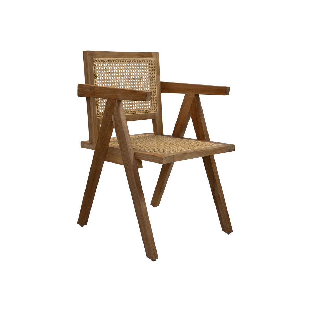 Chaise de salle à manger - 56x52x83 - Naturel - Teck/Rotan