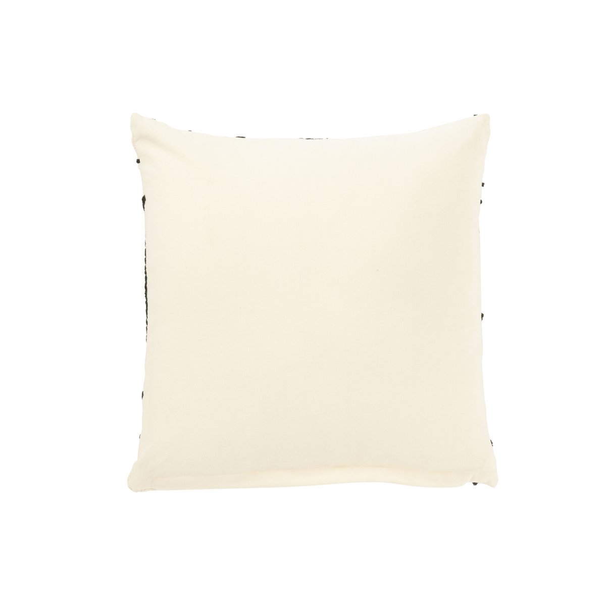 J-Line Coussin Rectangle Rayures/Nœuds Coton Blanc/Noir