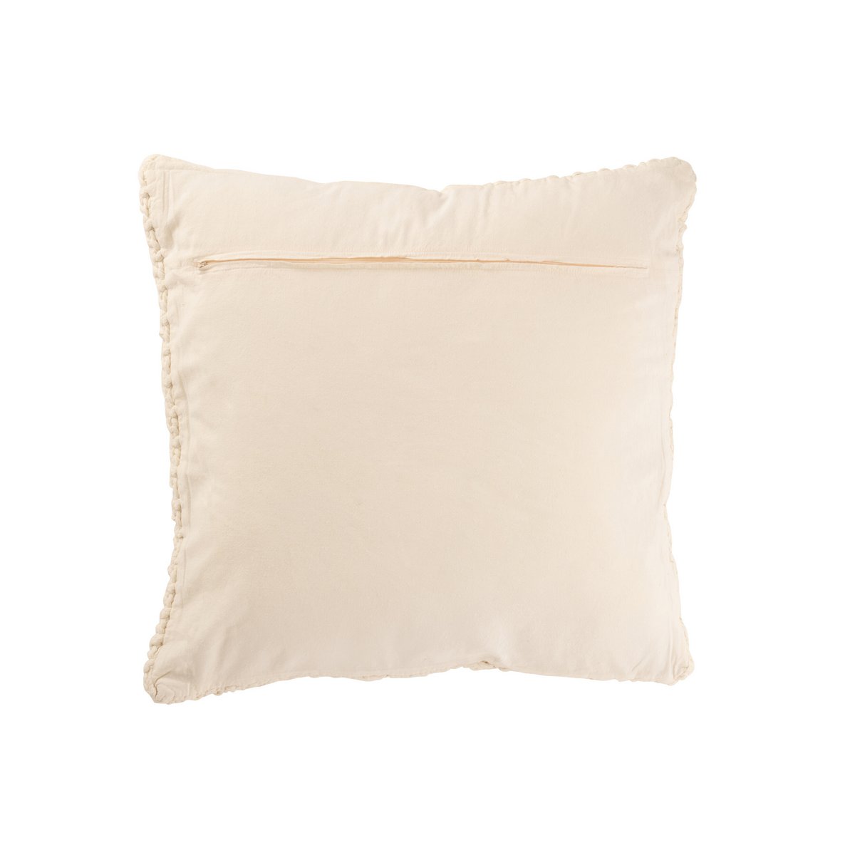 J-Line Coussin Tricot+Tresse Coton Blanc