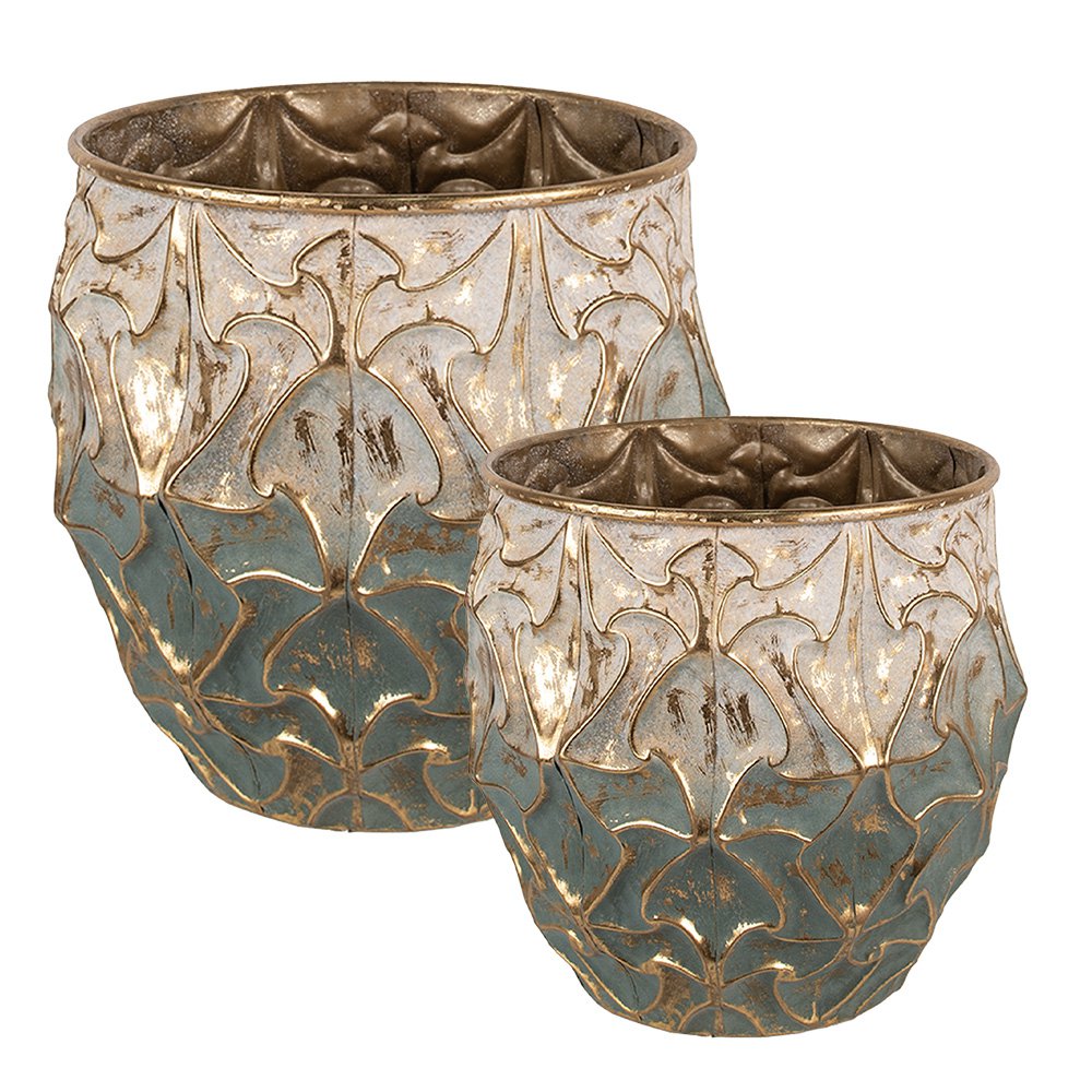 Pot de fleurs lot de 2 Vert  39x32 / 33x31cm