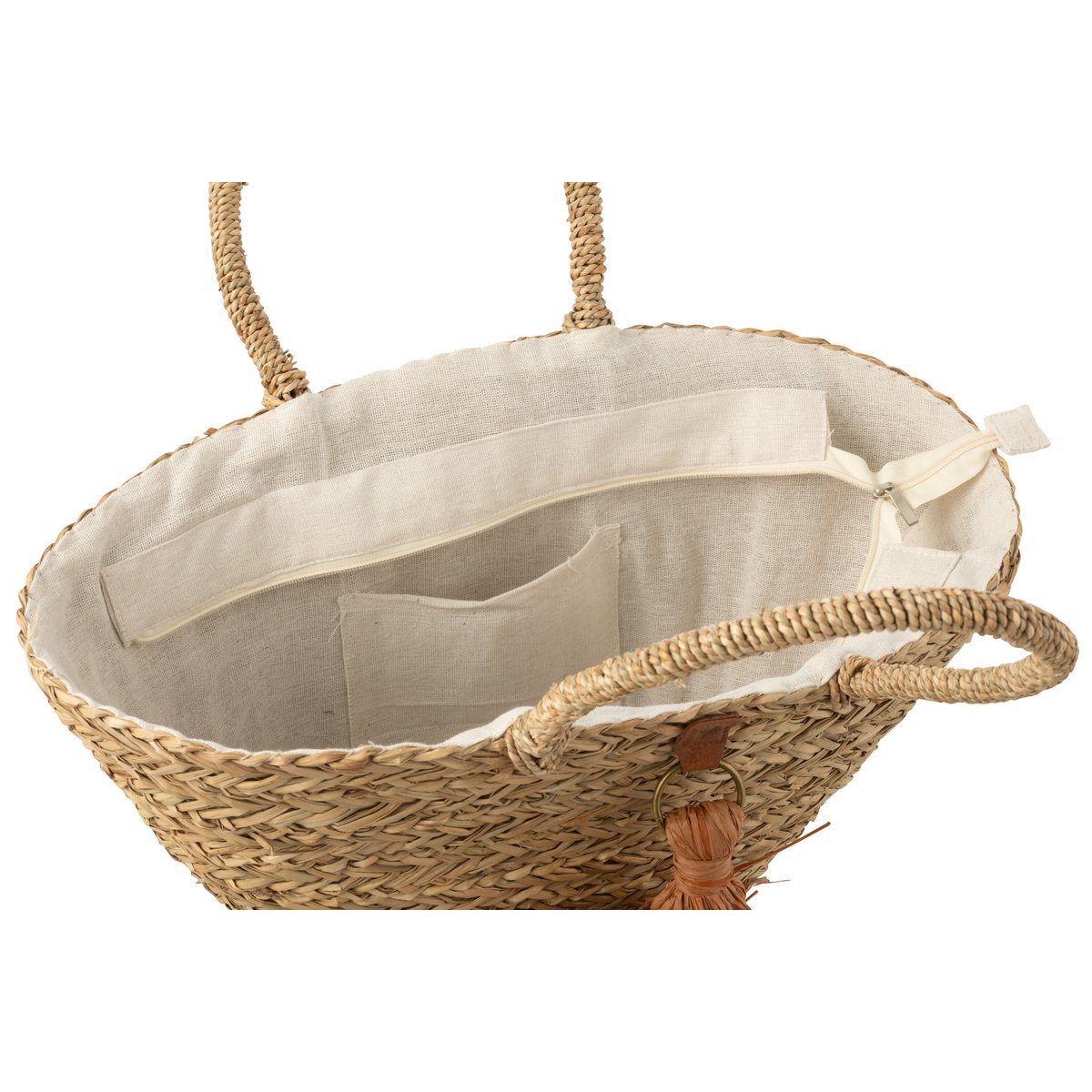 Brussages de sacs de plage J-Line Sea Seading / Raphia Natural / Brown
