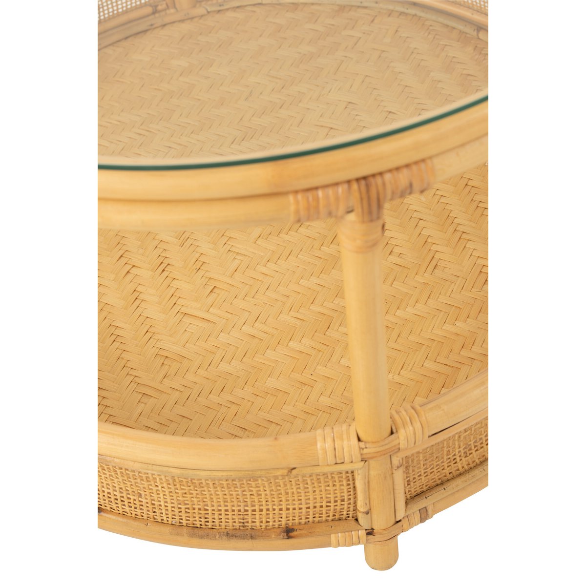 Table basse J-Line Jovelyne - rotin/verre - naturel