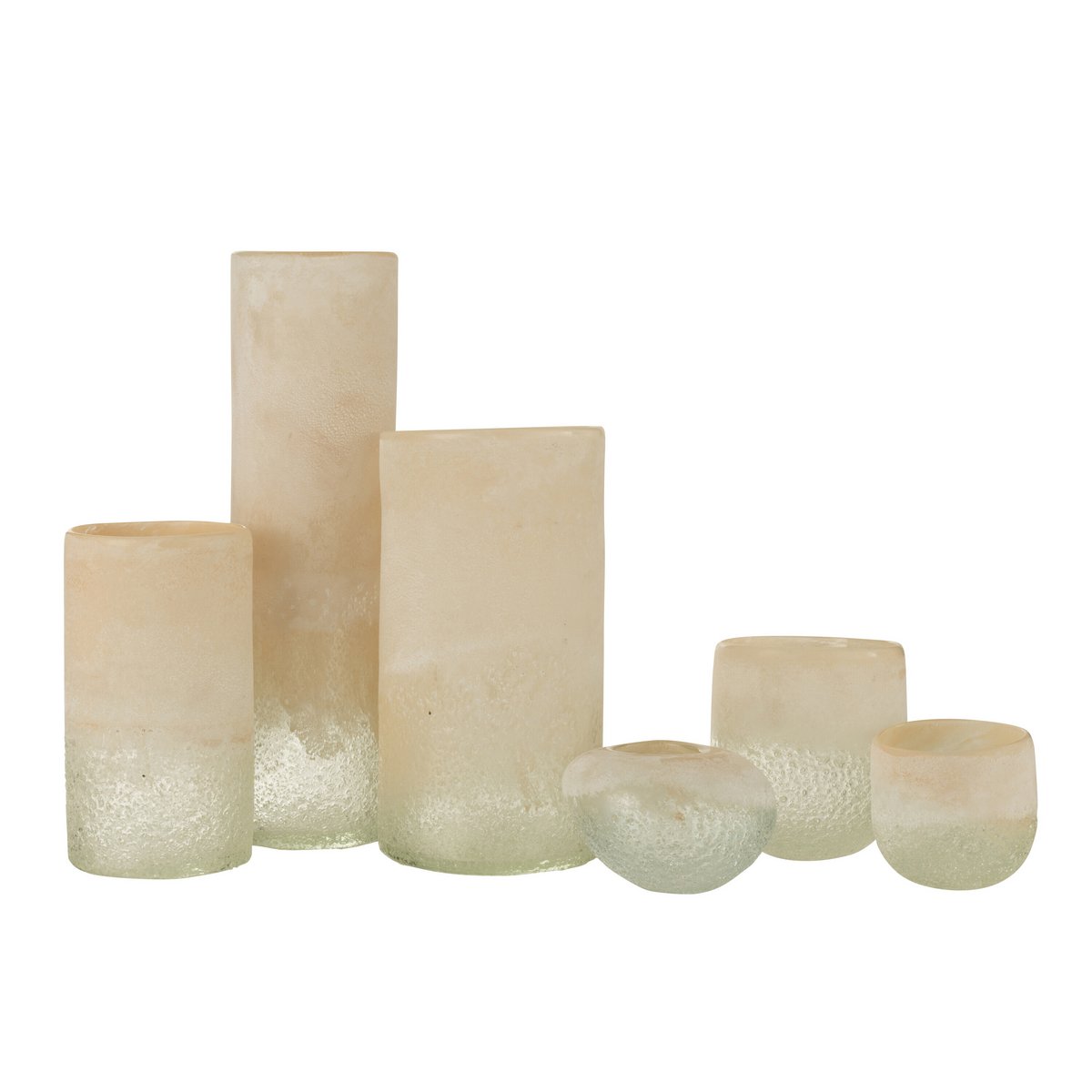 Vase J-Line Cylindre - verre - beige - grand