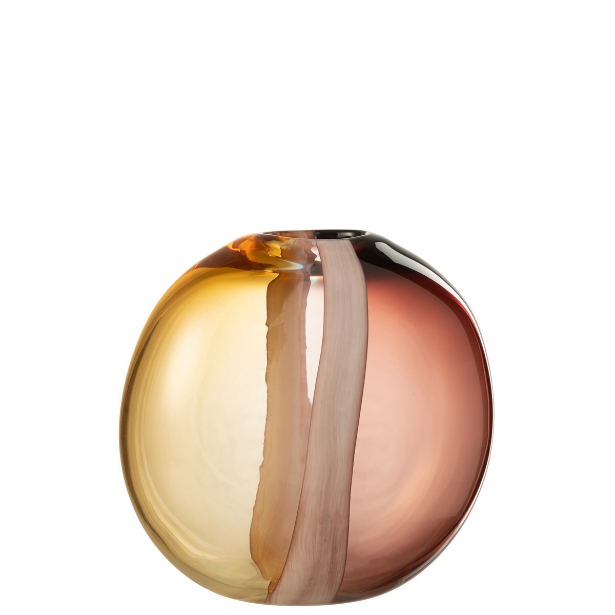 J-Line Vase Arun Verre Marron/Jaune Moyen