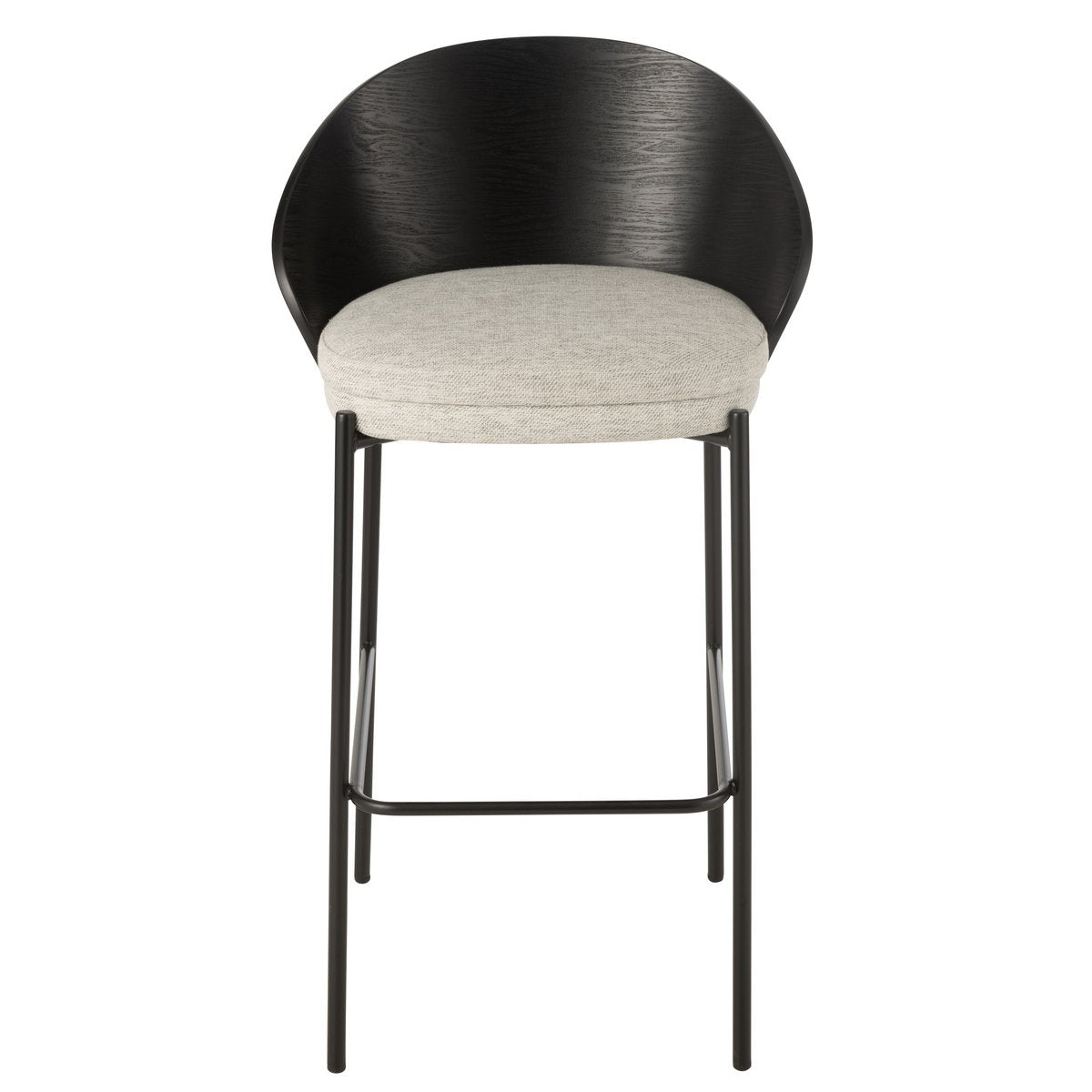 J-Line Tabouret de bar Lone Contreplaqué/Métal Noir/Gris
