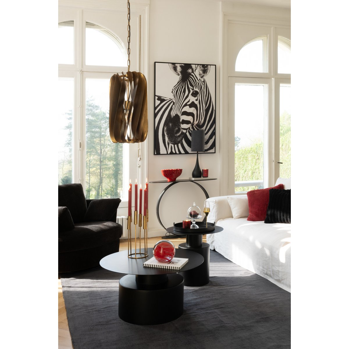 J-Line Décoration Murale Toile Zèbre Noir/Blanc