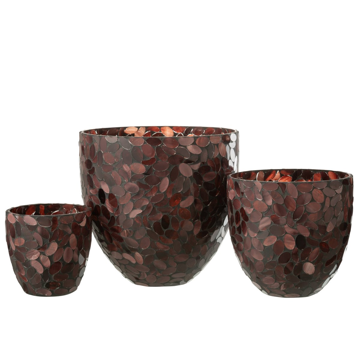 Lanterne J-Line Mosaic - verre - bordeaux - grande