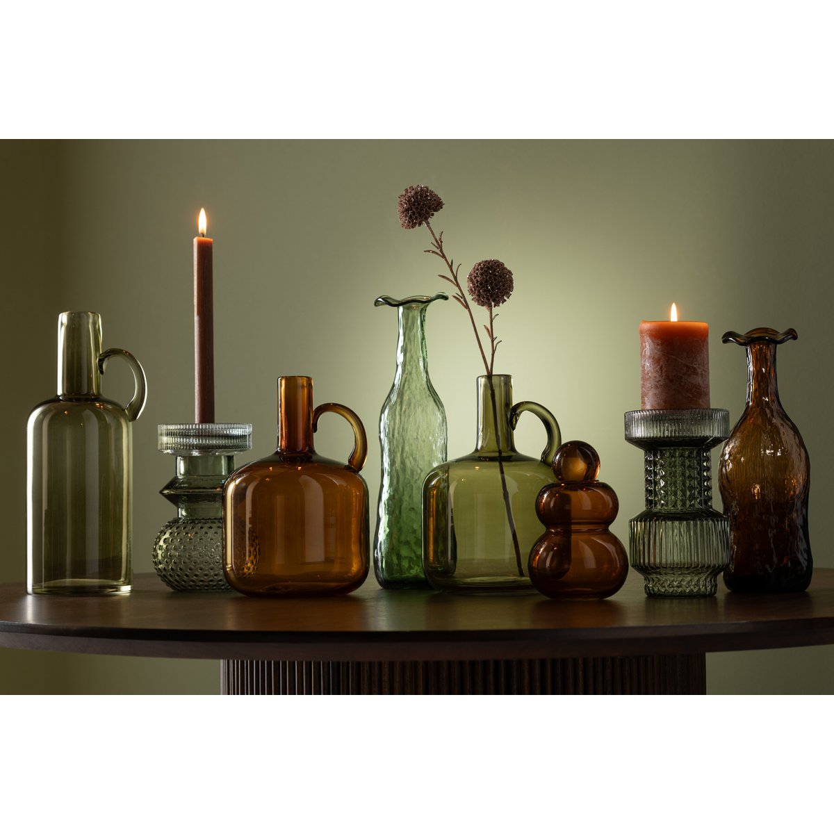 J-Line Vase 1 Anse Verre Marron