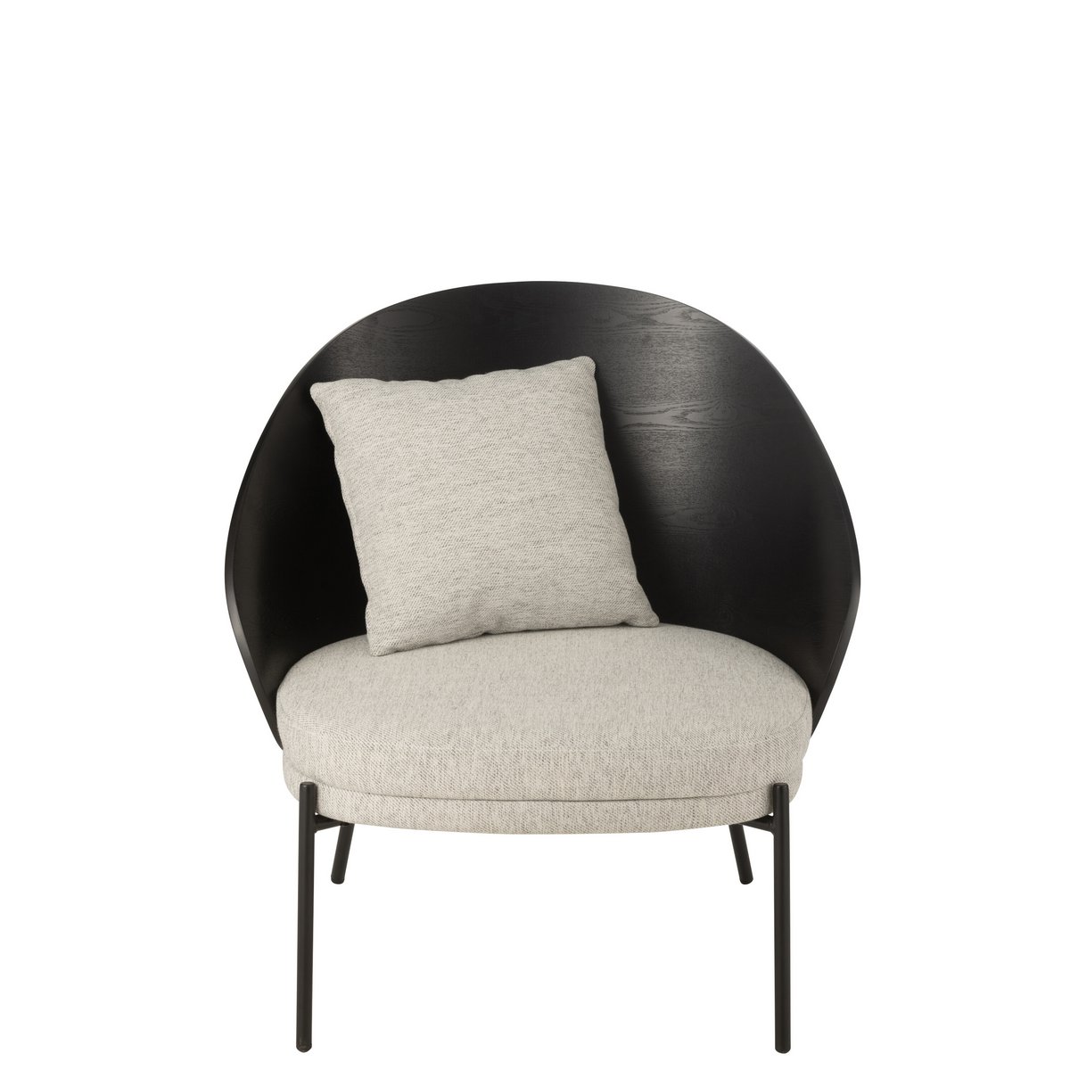 J-Line Lounge Chair Lone Wood/Métal Noir/Gris
