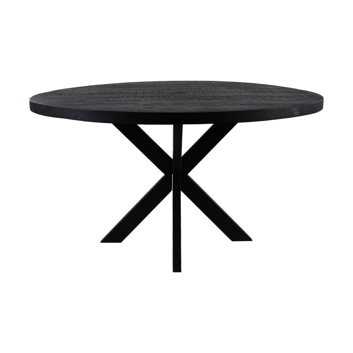Collection HSM Table à manger ronde Melbourne-130x130x76-Zwart-Mango / Metal