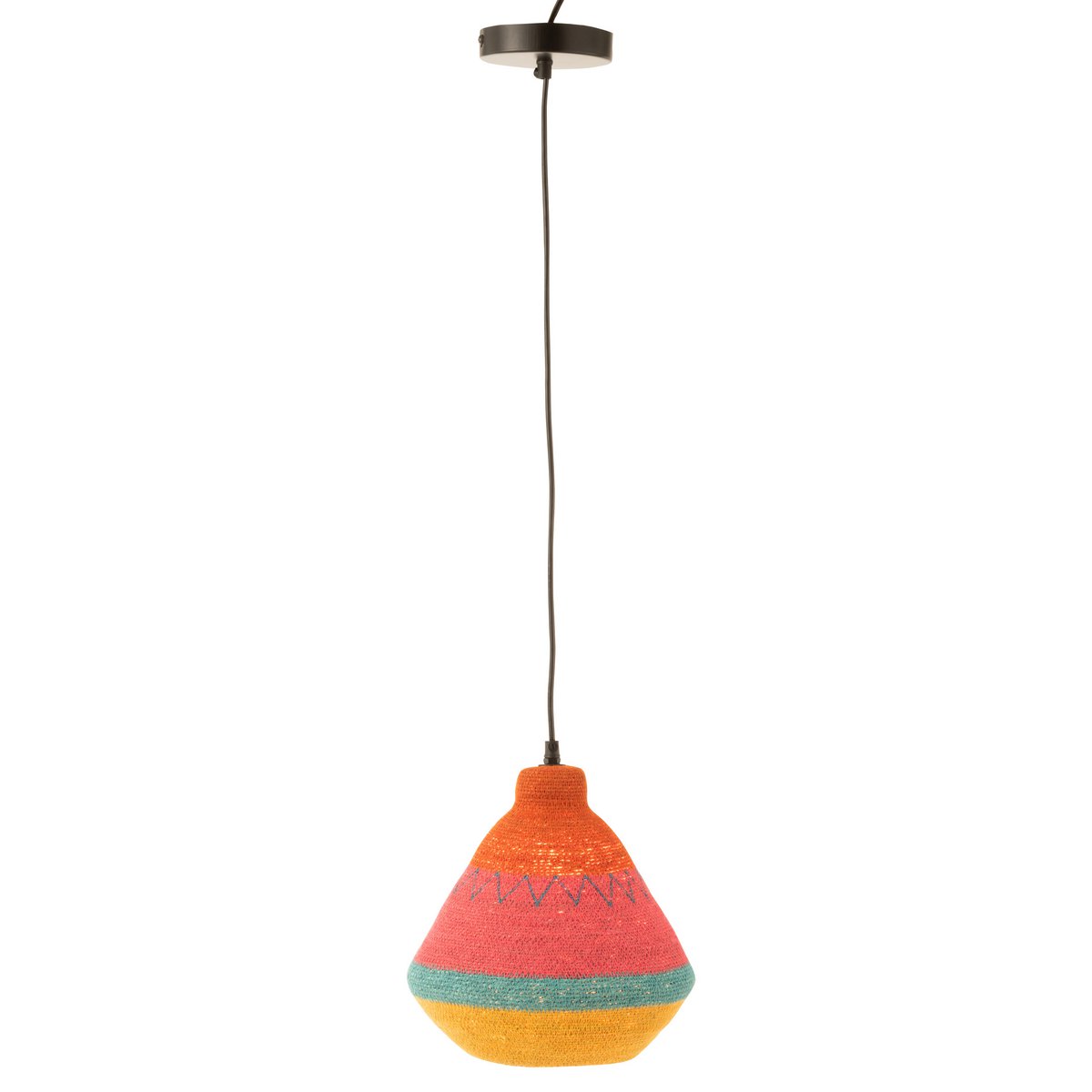 Lampe suspendue J-Line Stripes + Zigzag Top Seagrass Mix