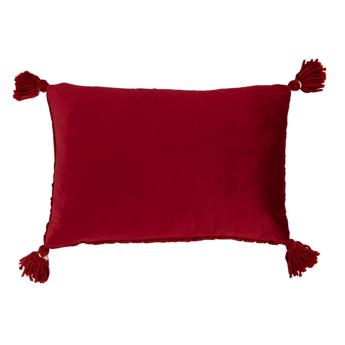 J-Line coussin Crochet Brosse Acrylique - polyester - rouge