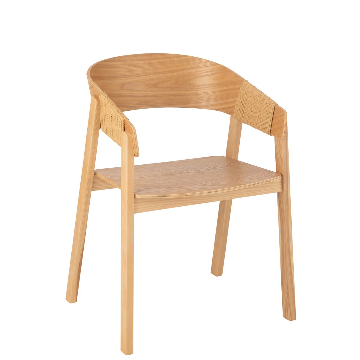 J-Line Chaise Naga Frêne/Corde Naturel