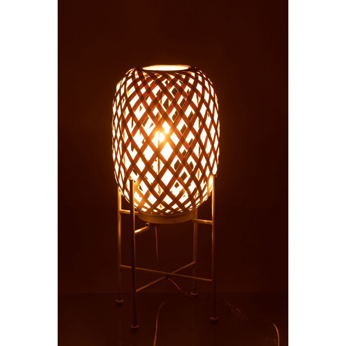 Lampe sur pied J-Line - bambou - blanc