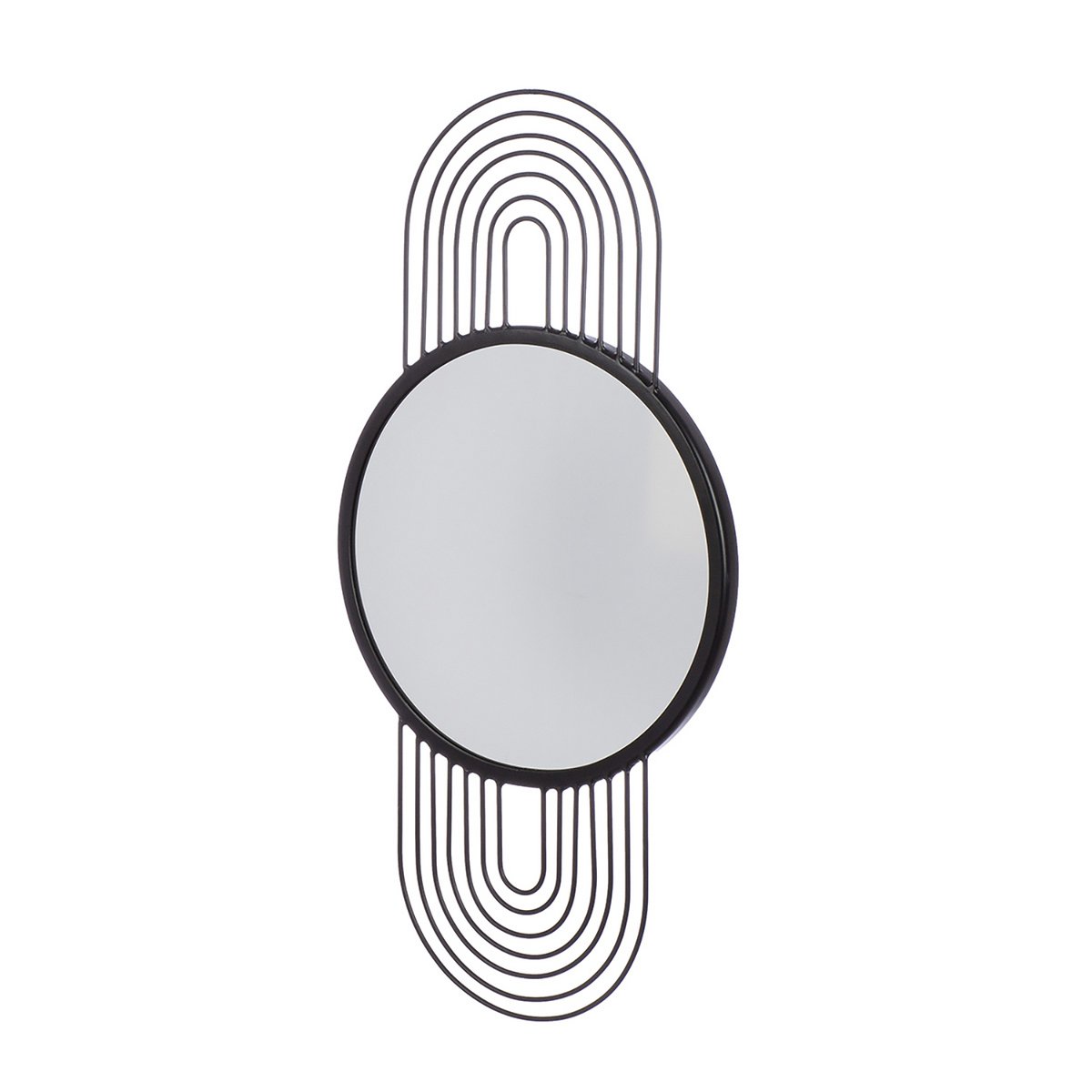 Miroir rond Swipe, noir H.62 cm