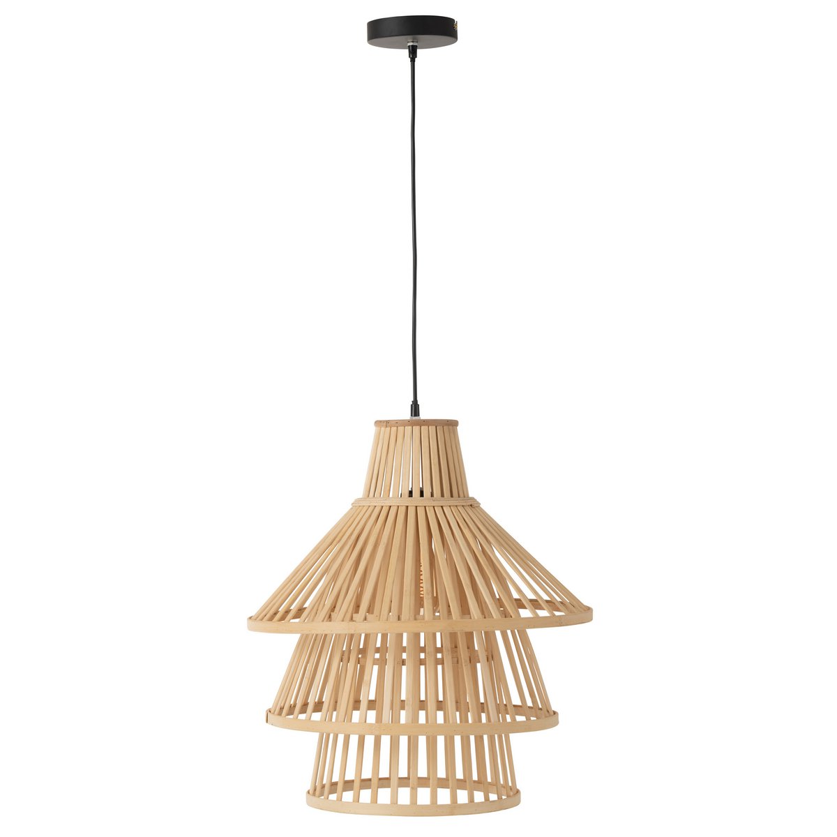 Lampe suspendue J-Line Lagen - bois - naturel - grande
