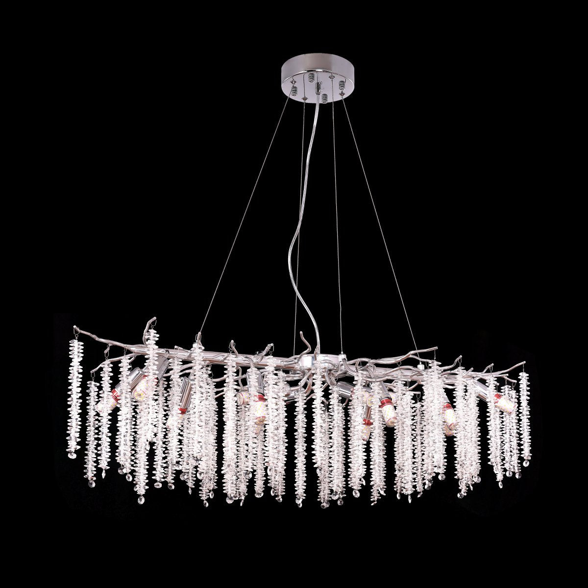 Lampe suspendue grosse argent 100x40cm