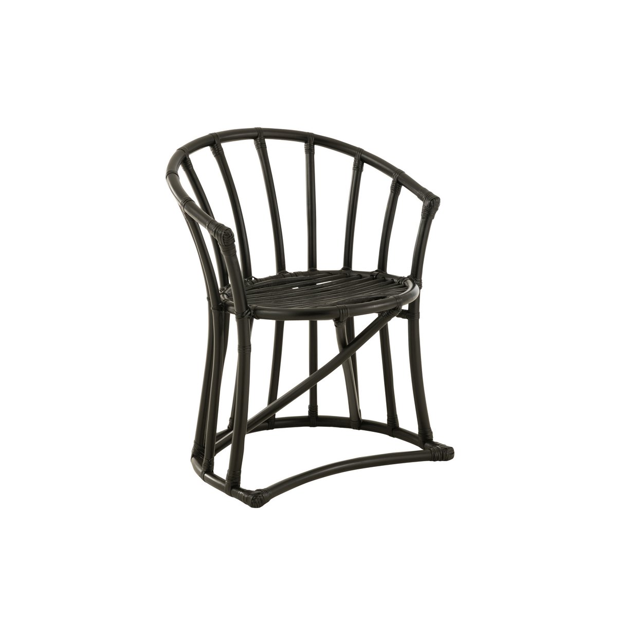 Chaise J-Line + coussin - jute/textile - noir/blanc