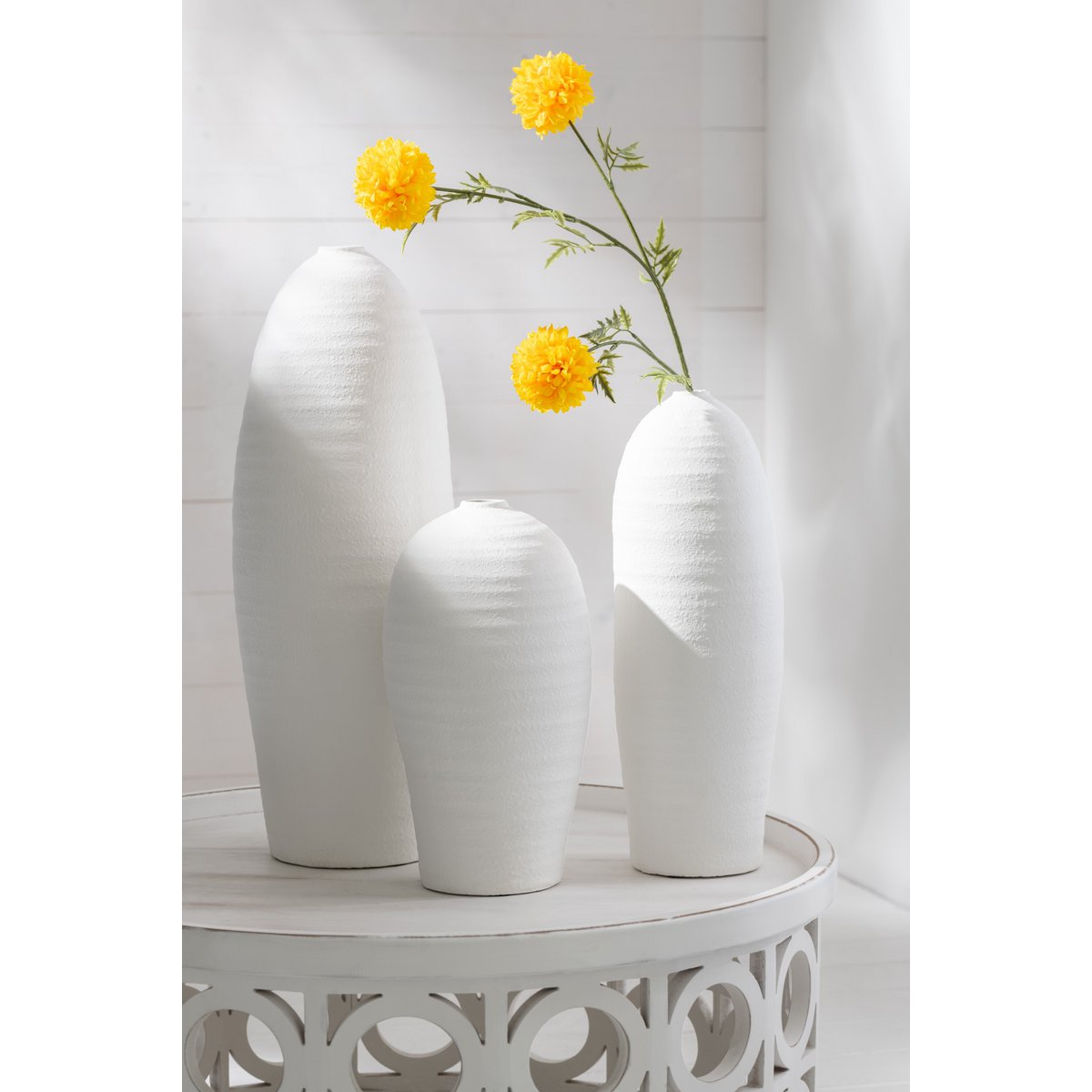 J-Line Vase Creta Argile Blanc Grand