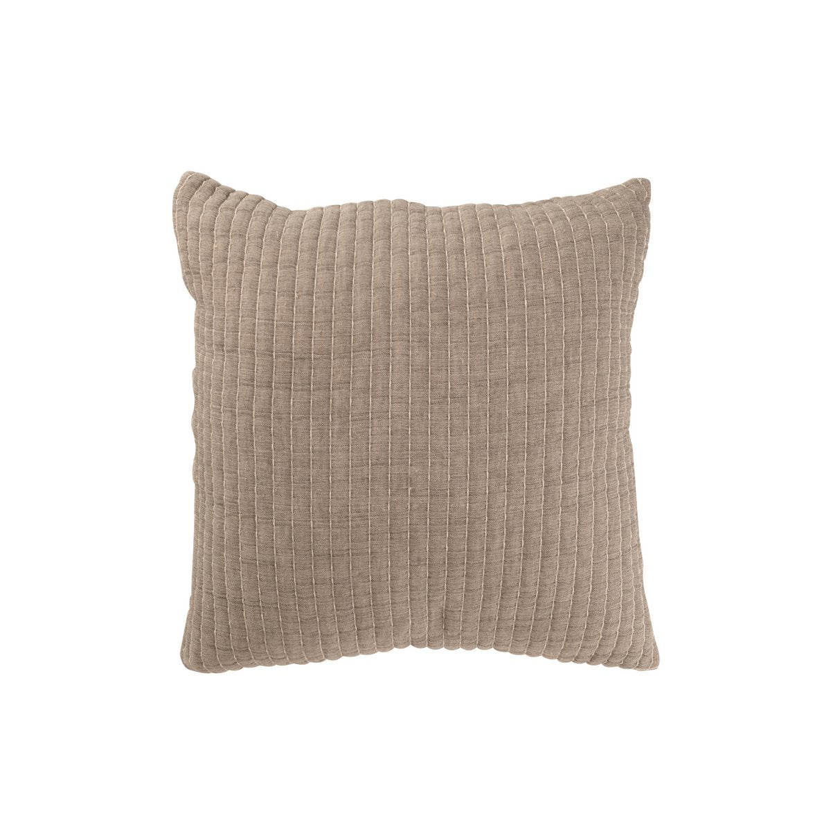 J-Line Coussin Rayures Coutures Coton/Polyester Gris
