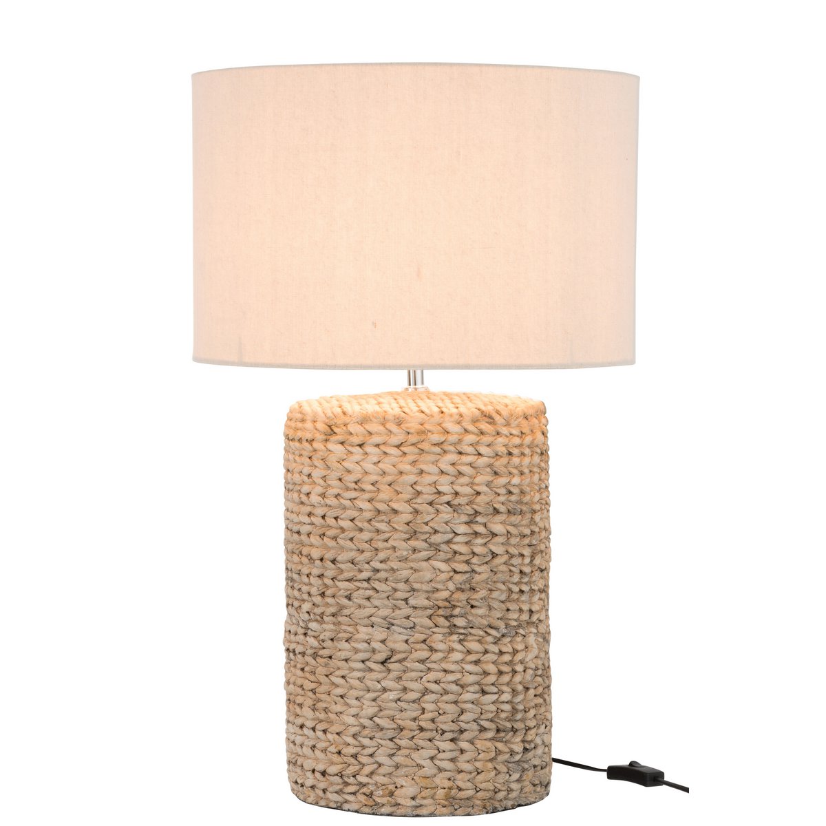 Pied de lampe J-Line + Abat-jour Thick Braid béton/coton - naturel - grand