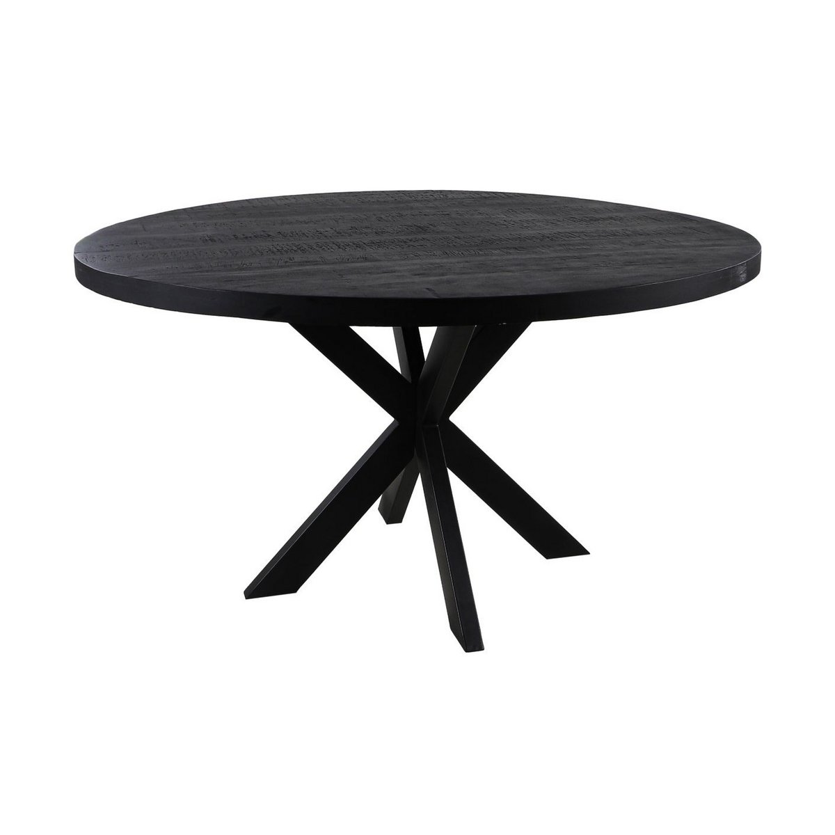 Collection HSM Table à manger ronde Melbourne-130x130x76-Zwart-Mango / Metal