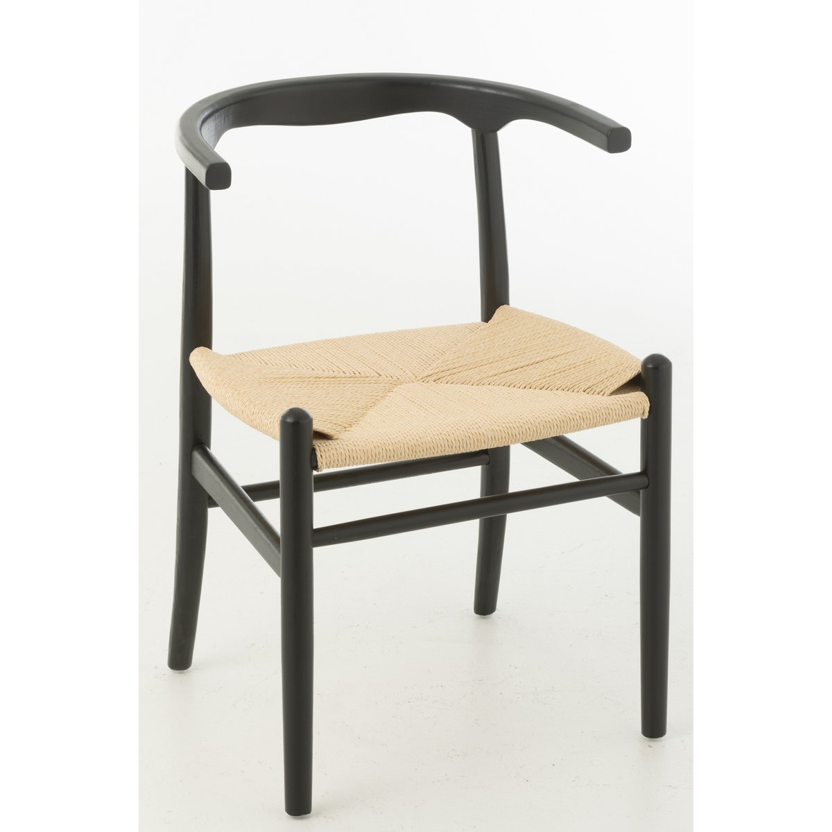J-Line Chaise Ton Bois de Hêtre/Corde Noir