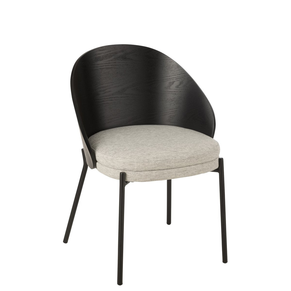 J-Line Chaise Lone Contreplaqué/Métal Noir/Gris