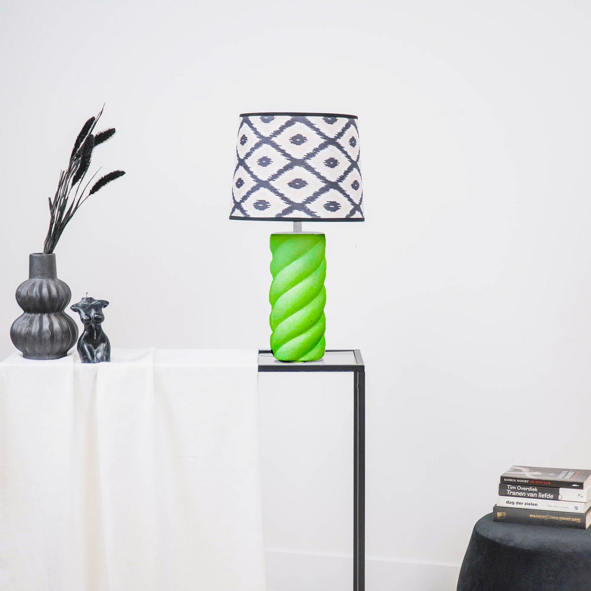 Lampe de table - Céramique - Green néon - E27-12x12x28cm